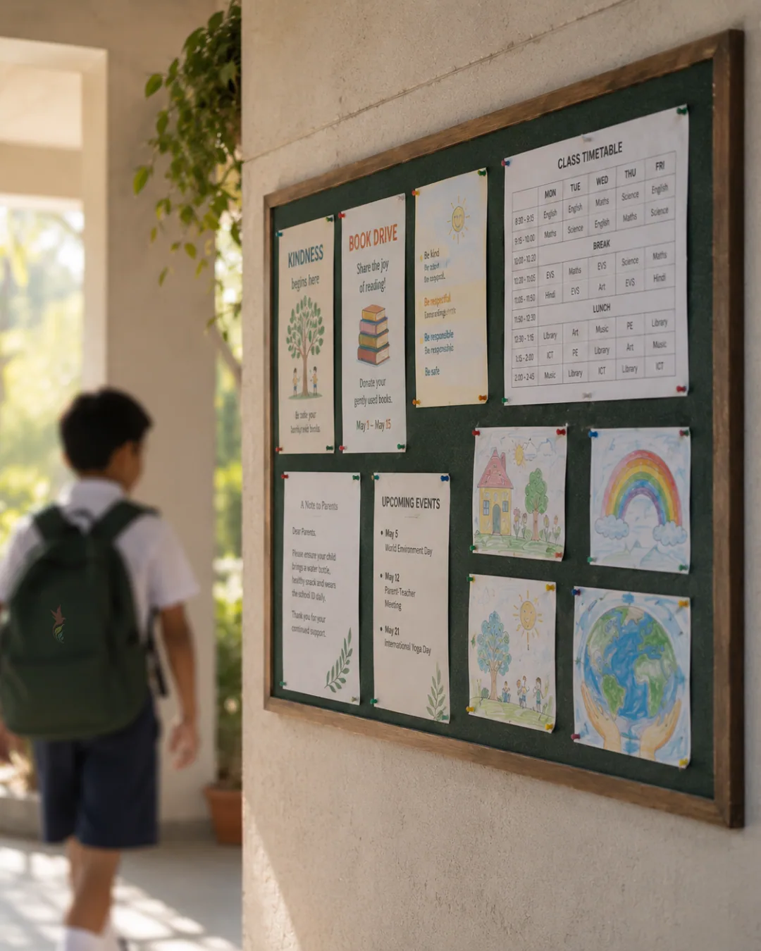 The Wellsprings school noticeboard