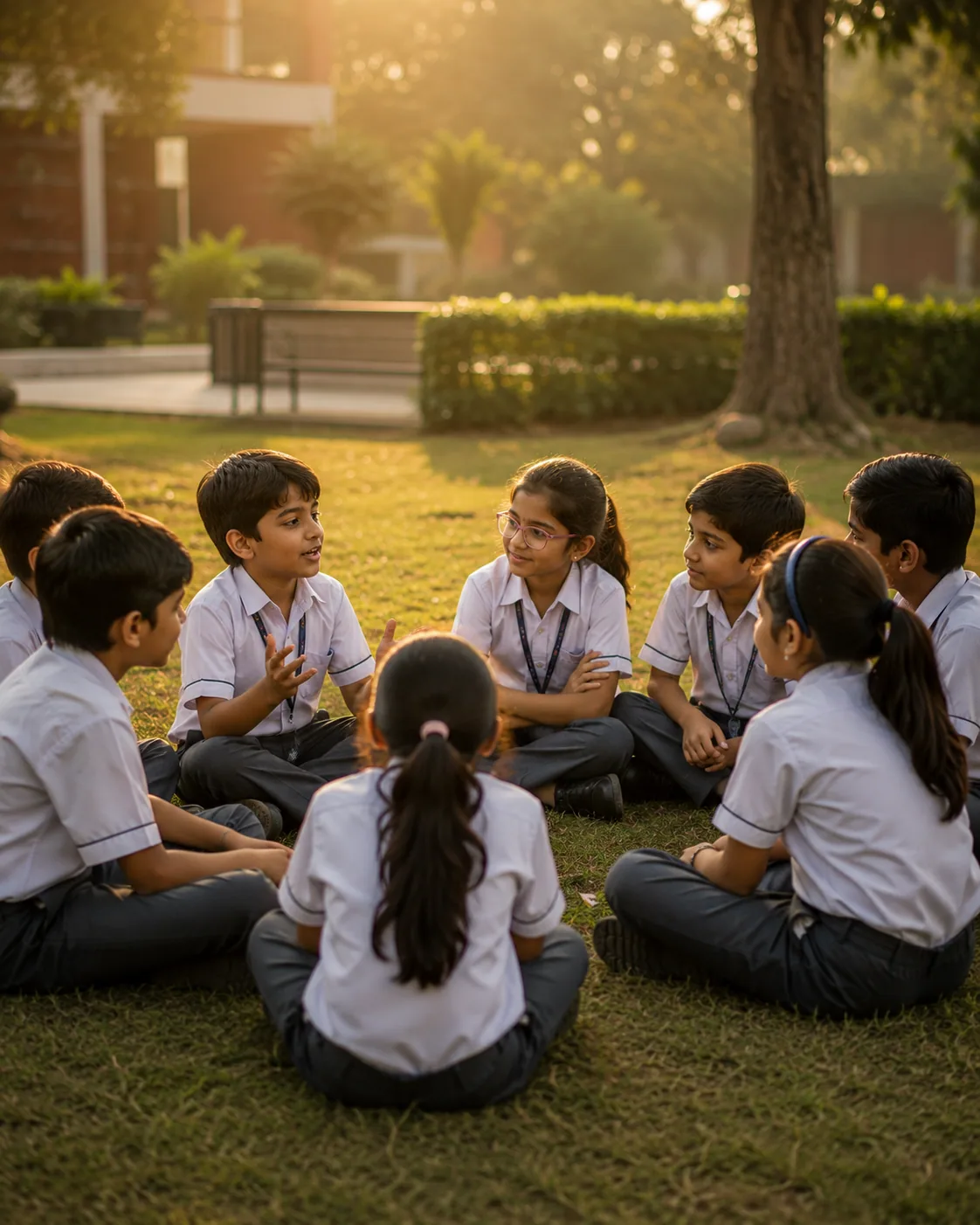 Children at the end of the school day