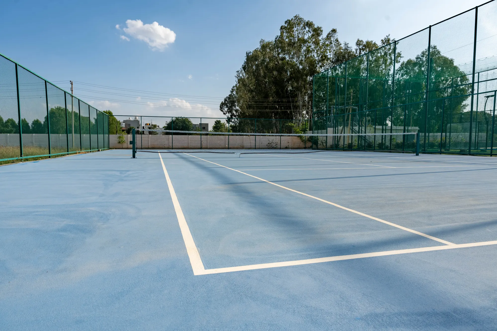 The outdoor tennis court