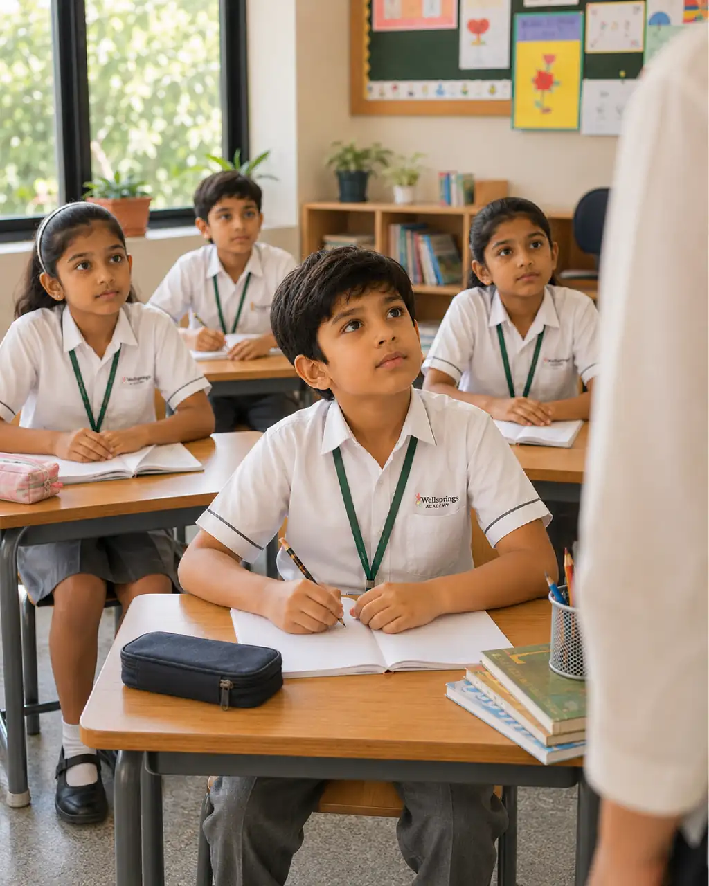 A classroom, mid-morning