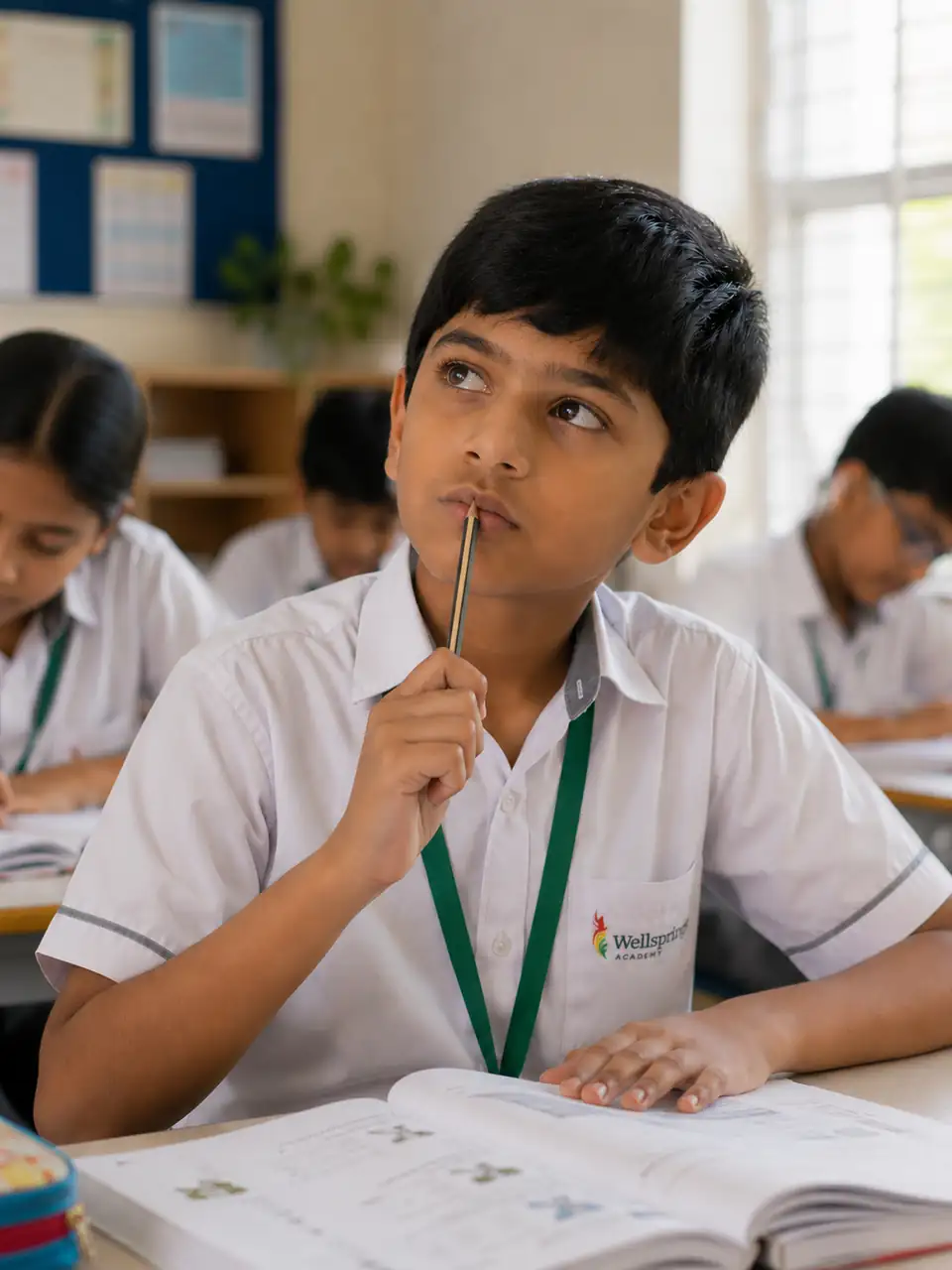 A Wellsprings child reading in a morning class